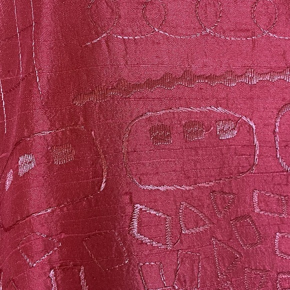 Coldwater Creek Jacket Womens 2X Pink Silk Geometric Embroidered Open Front Boho - Picture 9 of 16